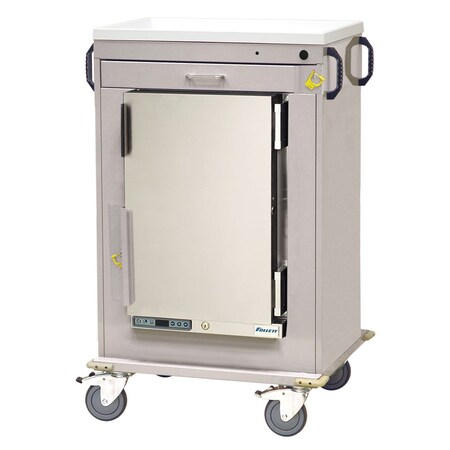 Harloff MH Emergency Cart with 1.8 Cubic Feet Medical Grade Refrigerator, One Drawer, Breakaway Lock MH4100B